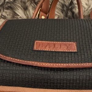 Bally Black and Brown Textured Satchel